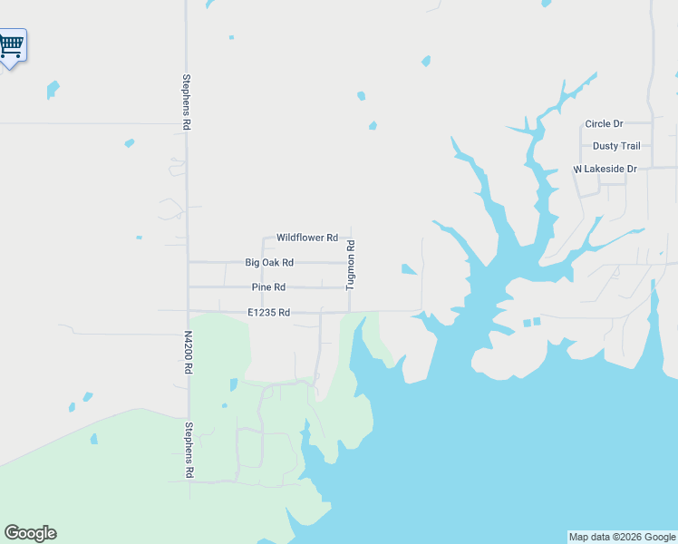map of restaurants, bars, coffee shops, grocery stores, and more near 392 Big Oak Road in Eufaula
