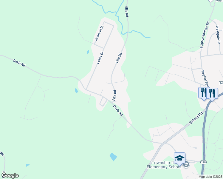 map of restaurants, bars, coffee shops, grocery stores, and more near 2406 Ellis Road in Shelby