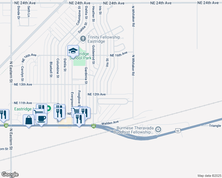 map of restaurants, bars, coffee shops, grocery stores, and more near Picturesque Circle in Amarillo