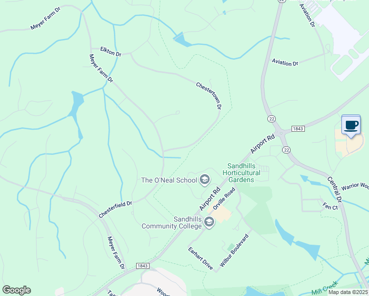 map of restaurants, bars, coffee shops, grocery stores, and more near 33 Chestertown Drive in Pinehurst