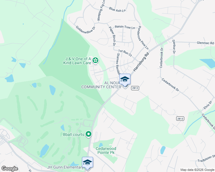 map of restaurants, bars, coffee shops, grocery stores, and more near 8212 Harrisburg Road in Charlotte