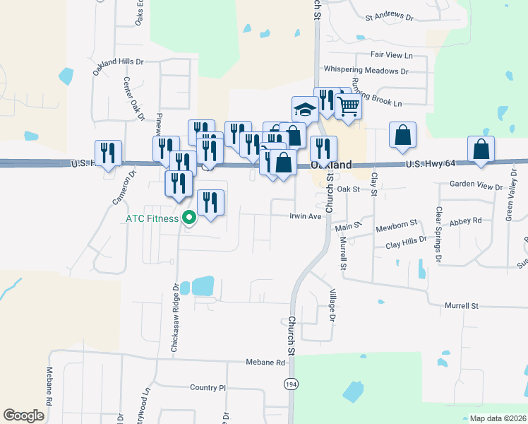 map of restaurants, bars, coffee shops, grocery stores, and more near 155 Irwin Avenue in Oakland