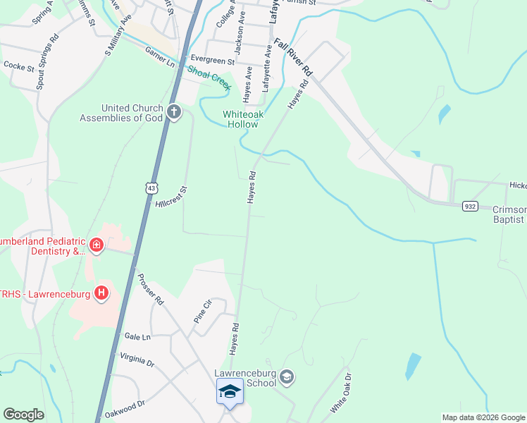 map of restaurants, bars, coffee shops, grocery stores, and more near 722 Hayes Road in Lawrenceburg