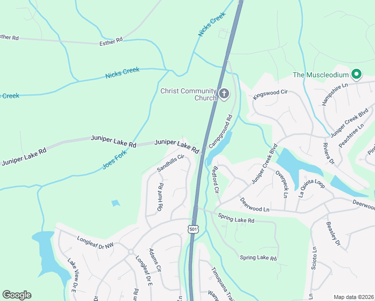 map of restaurants, bars, coffee shops, grocery stores, and more near 190 Sandhills Circle in West End
