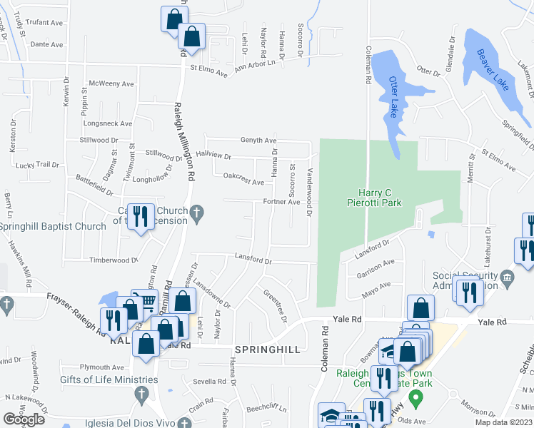map of restaurants, bars, coffee shops, grocery stores, and more near 3709 Hanna Drive in Memphis
