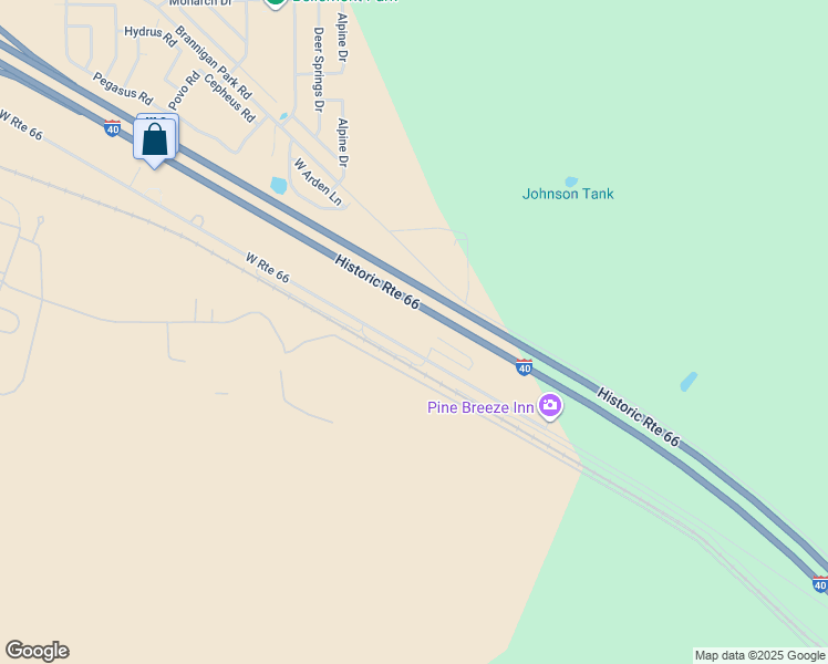 map of restaurants, bars, coffee shops, grocery stores, and more near Historic U.S. 66 in Bellemont