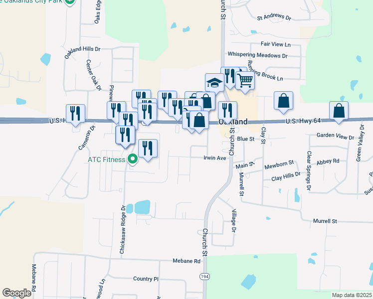 map of restaurants, bars, coffee shops, grocery stores, and more near 60 Cleer Avenue in Oakland