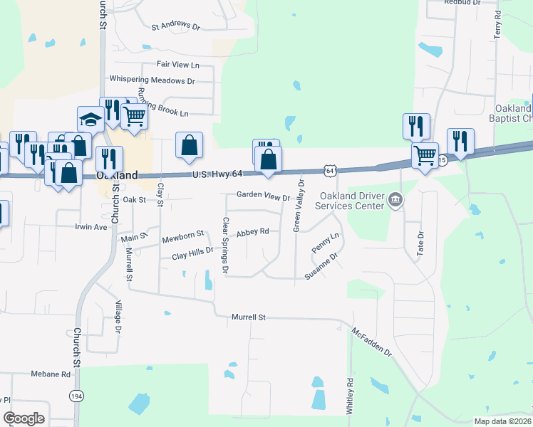 map of restaurants, bars, coffee shops, grocery stores, and more near 75 Spring Valley Drive in Oakland