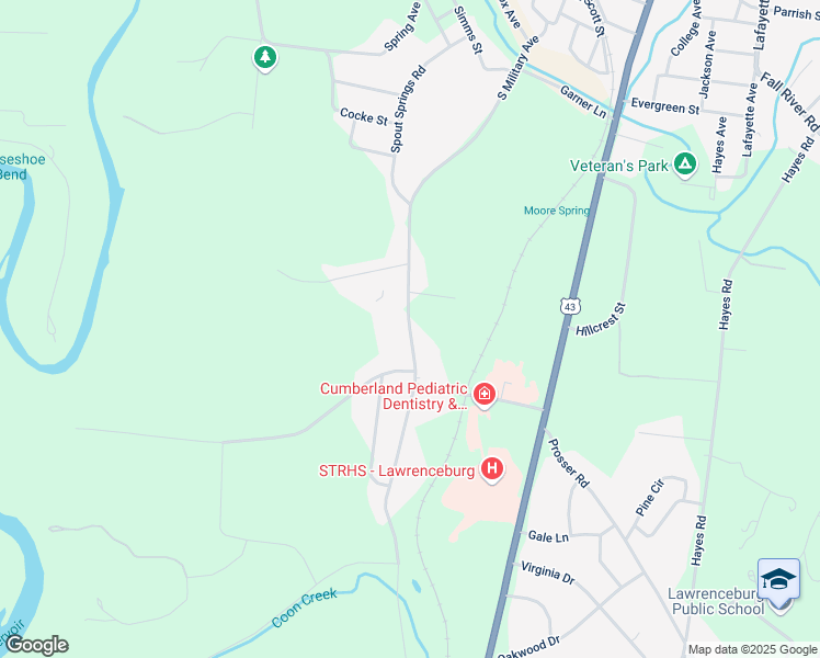 map of restaurants, bars, coffee shops, grocery stores, and more near 1045 Old Florence Road in Lawrenceburg