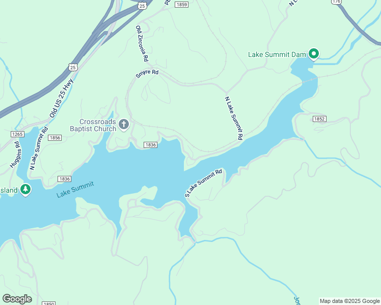 map of restaurants, bars, coffee shops, grocery stores, and more near 63 North Sunset Lane in Zirconia