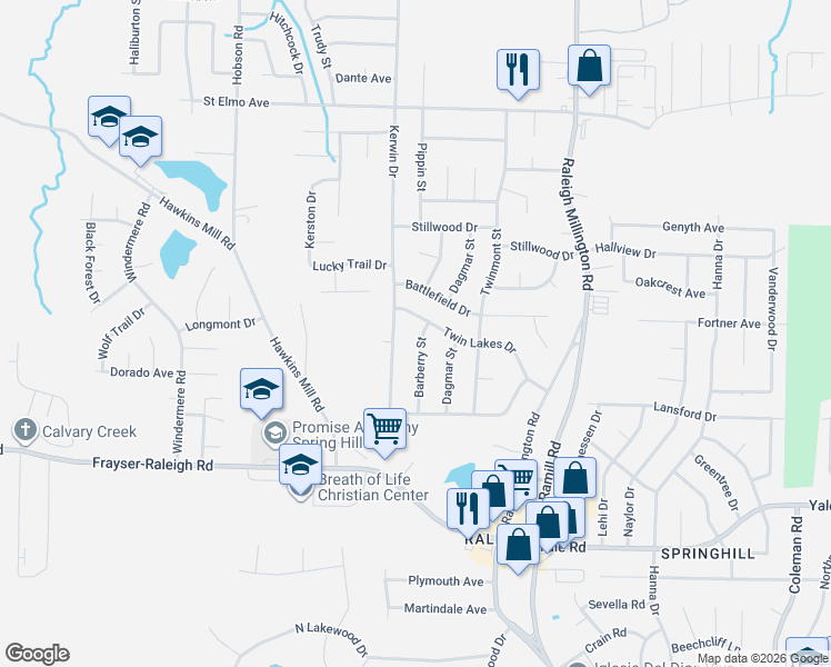 map of restaurants, bars, coffee shops, grocery stores, and more near 3732 Kerwin Drive in Memphis