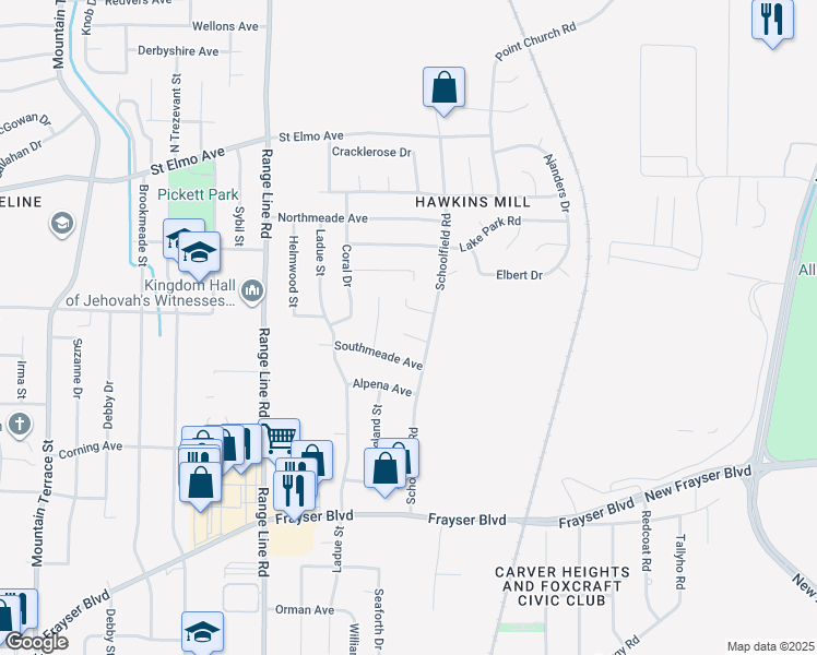 map of restaurants, bars, coffee shops, grocery stores, and more near 2798 Brookview Cove in Memphis