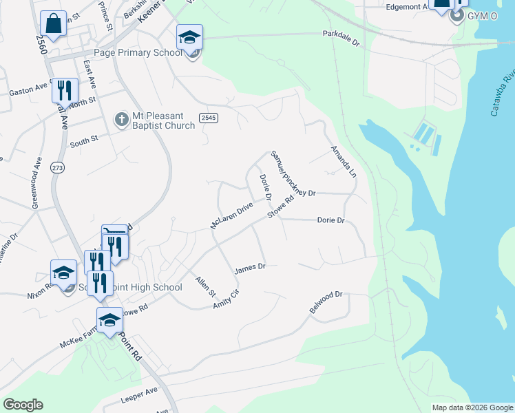 map of restaurants, bars, coffee shops, grocery stores, and more near 1084 McLaren Drive in Belmont