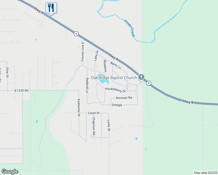 map of restaurants, bars, coffee shops, grocery stores, and more near 135 Huckleberry Drive in Eufaula