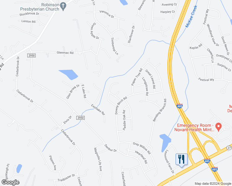 map of restaurants, bars, coffee shops, grocery stores, and more near 9407 Abney Court in Charlotte