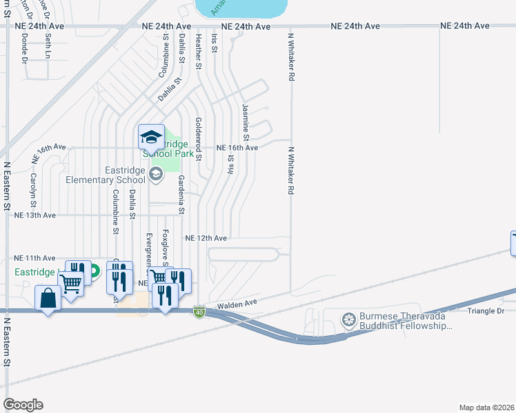 map of restaurants, bars, coffee shops, grocery stores, and more near Carefree Lane in Amarillo
