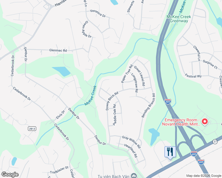 map of restaurants, bars, coffee shops, grocery stores, and more near 9418 Abney Court in Charlotte