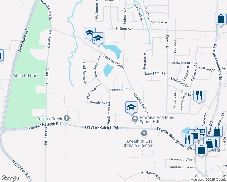 map of restaurants, bars, coffee shops, grocery stores, and more near 3691 Longmont Drive in Memphis