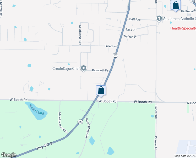 map of restaurants, bars, coffee shops, grocery stores, and more near 1304 Rehoboth Drive in Searcy