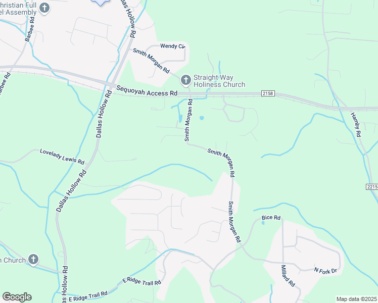 map of restaurants, bars, coffee shops, grocery stores, and more near 9731 Smith Morgan Road in Soddy-Daisy