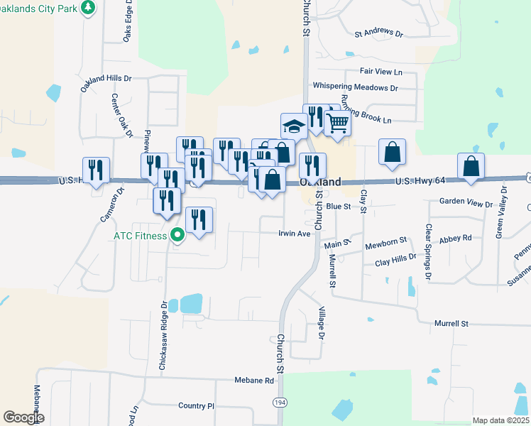 map of restaurants, bars, coffee shops, grocery stores, and more near 60 Cleer Ave in Oakland