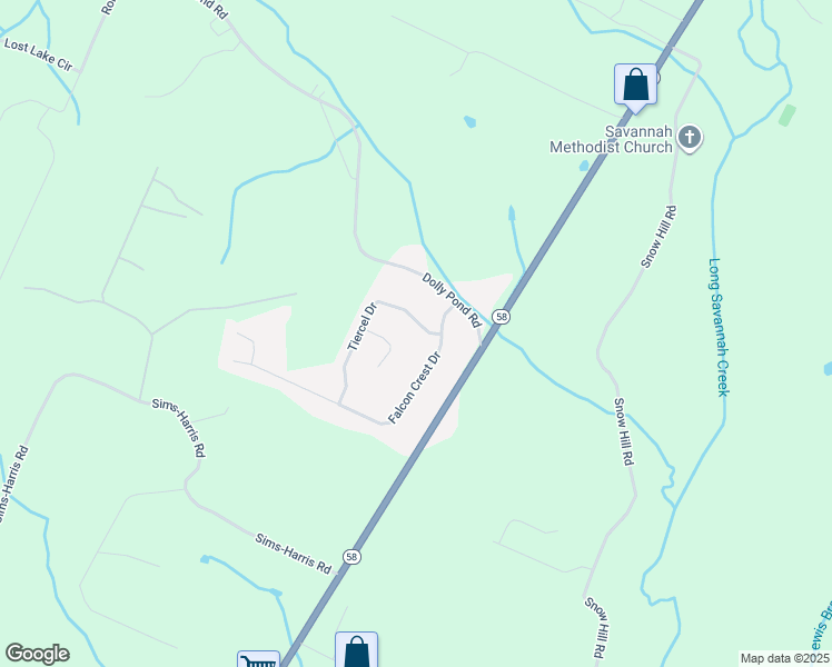 map of restaurants, bars, coffee shops, grocery stores, and more near 7489 Tiercel Drive in Ooltewah