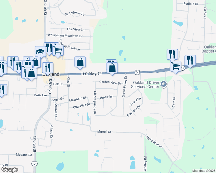 map of restaurants, bars, coffee shops, grocery stores, and more near 75 Spring Valley Drive in Oakland