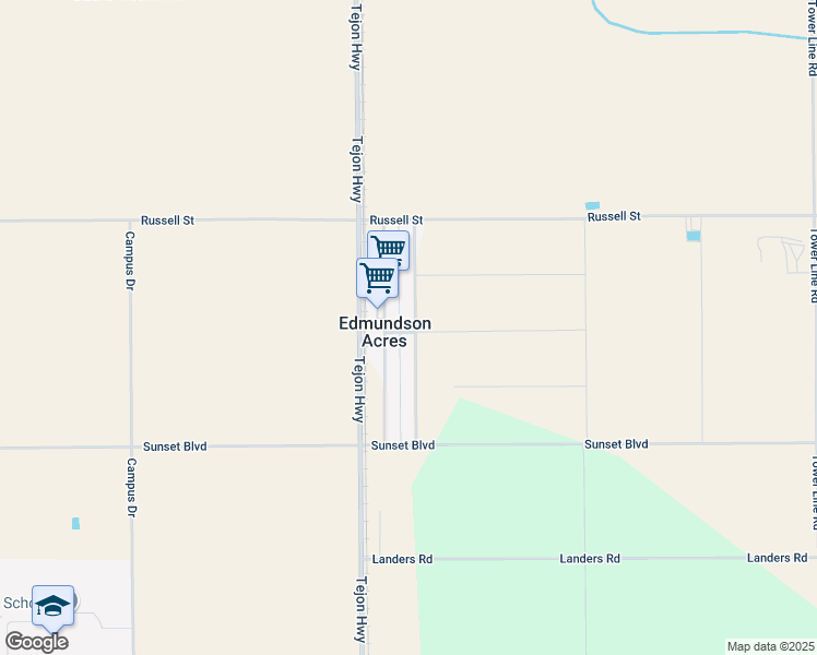 map of restaurants, bars, coffee shops, grocery stores, and more near 25447 Judith Street in Arvin