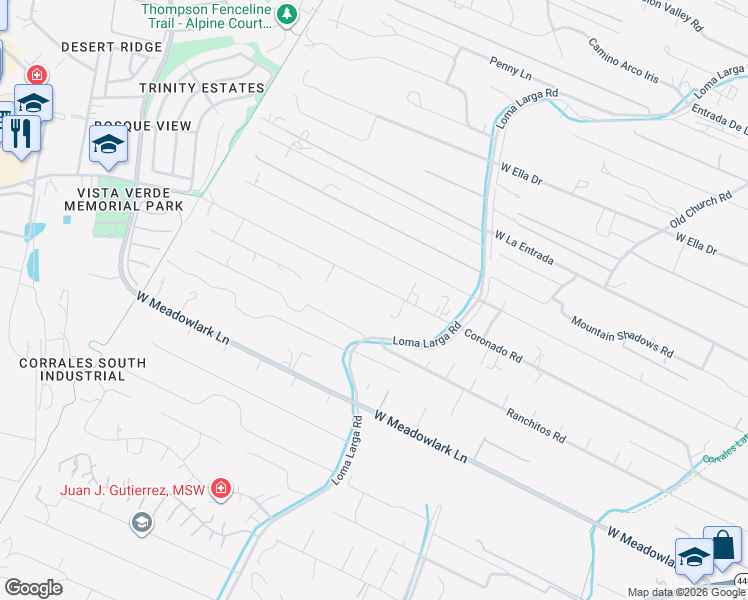 map of restaurants, bars, coffee shops, grocery stores, and more near 1167 Coronado Road in Corrales