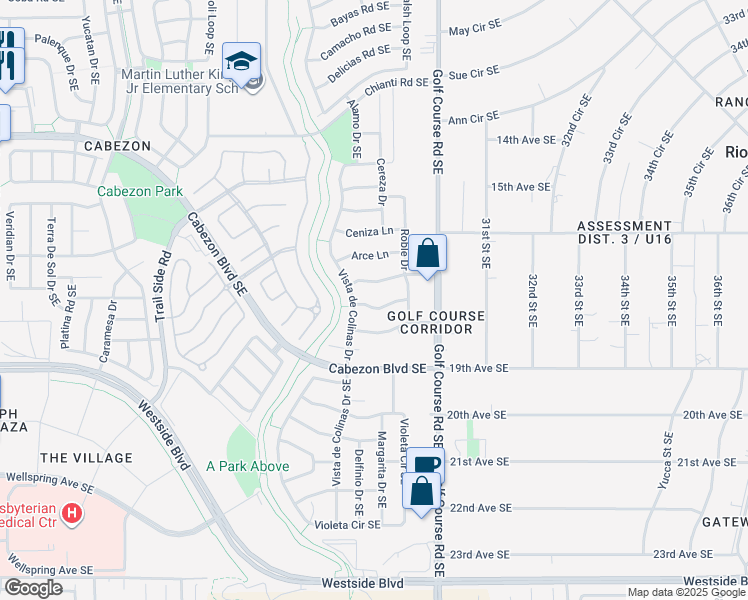 map of restaurants, bars, coffee shops, grocery stores, and more near 2817 Cedro Lane in Rio Rancho