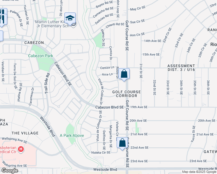 map of restaurants, bars, coffee shops, grocery stores, and more near 2817 Cedro Lane in Rio Rancho