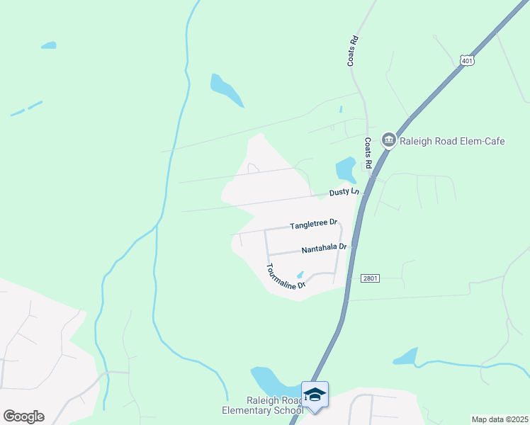 map of restaurants, bars, coffee shops, grocery stores, and more near 279 Dusty Lane in Linden