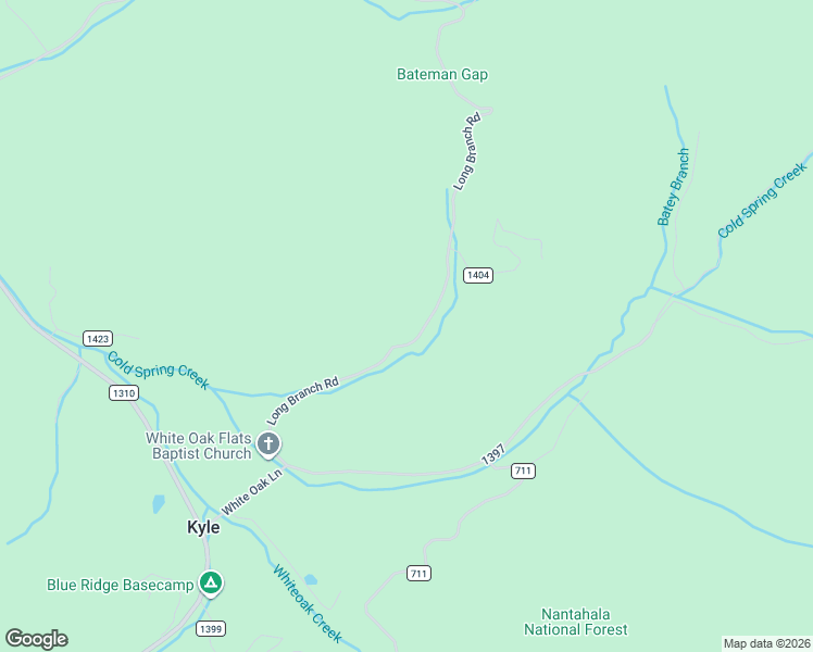 map of restaurants, bars, coffee shops, grocery stores, and more near Long Branch Rd in Topton