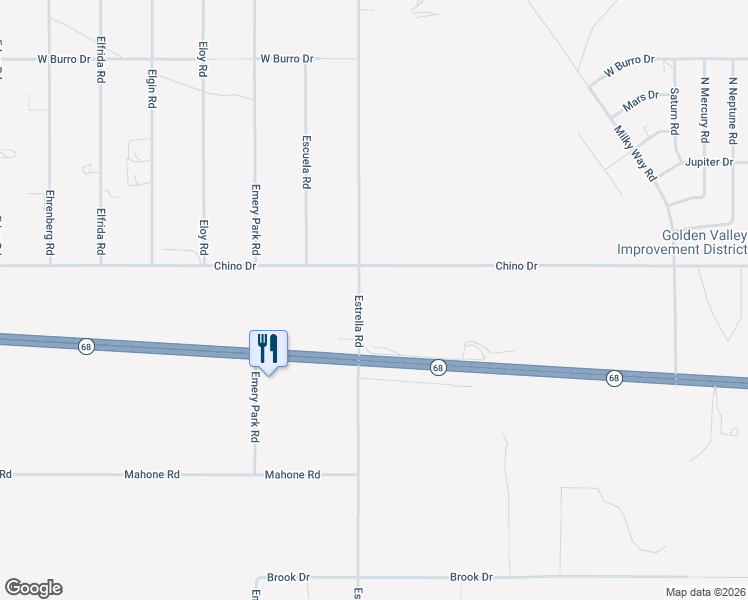 map of restaurants, bars, coffee shops, grocery stores, and more near 3458 Estrella Road in Golden Valley