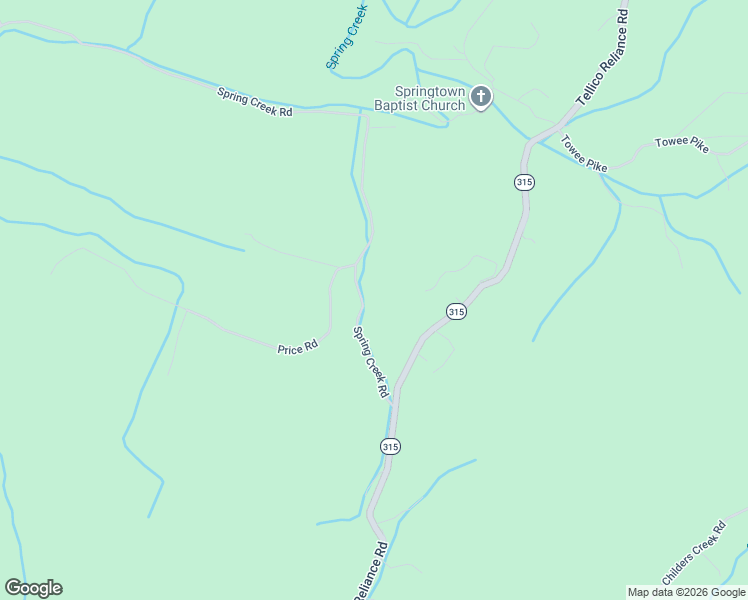 map of restaurants, bars, coffee shops, grocery stores, and more near 160 Spring Creek Road in Reliance