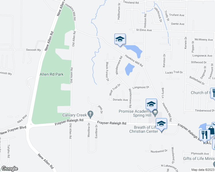 map of restaurants, bars, coffee shops, grocery stores, and more near 3569 Russelwood Drive in Memphis