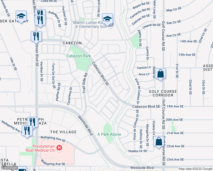 map of restaurants, bars, coffee shops, grocery stores, and more near in Rio Rancho