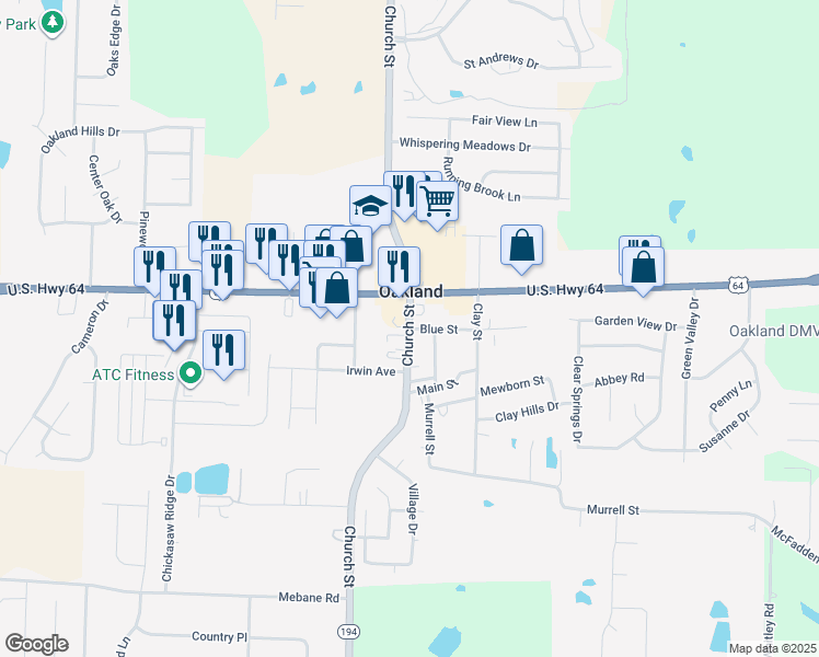 map of restaurants, bars, coffee shops, grocery stores, and more near 55 Eisinger Cove in Oakland