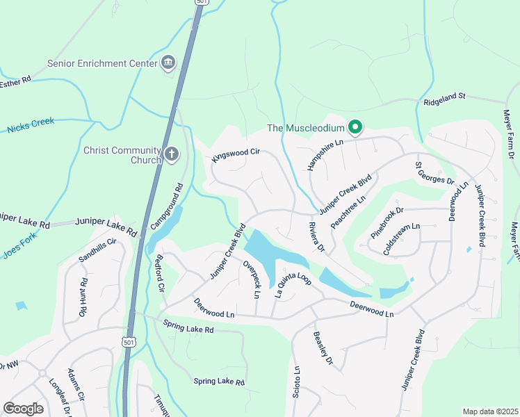 map of restaurants, bars, coffee shops, grocery stores, and more near 274 Juniper Creek Boulevard in Pinehurst