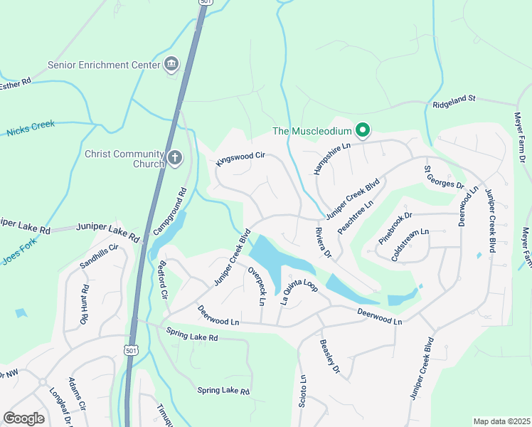 map of restaurants, bars, coffee shops, grocery stores, and more near 274 Juniper Creek Boulevard in Pinehurst