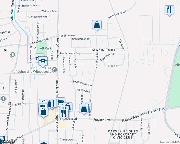 map of restaurants, bars, coffee shops, grocery stores, and more near 2798 Brookview Cove in Memphis