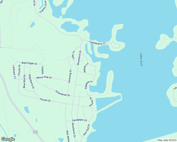 map of restaurants, bars, coffee shops, grocery stores, and more near 730 Yucca Place in Vass