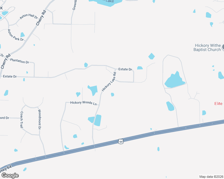 map of restaurants, bars, coffee shops, grocery stores, and more near 585 Hickory Lake Road in Hickory Withe