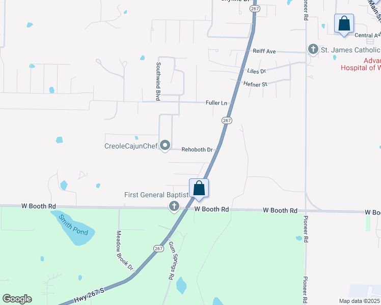 map of restaurants, bars, coffee shops, grocery stores, and more near 1304 Rehoboth Drive in Searcy