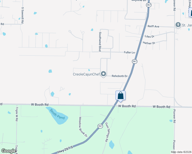 map of restaurants, bars, coffee shops, grocery stores, and more near 1515 Sydney Street in Searcy