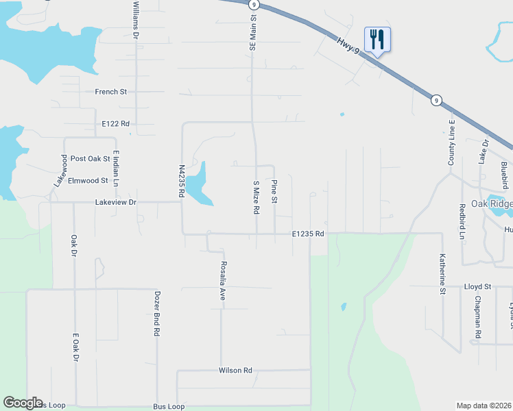 map of restaurants, bars, coffee shops, grocery stores, and more near South Mize Road in Longtown
