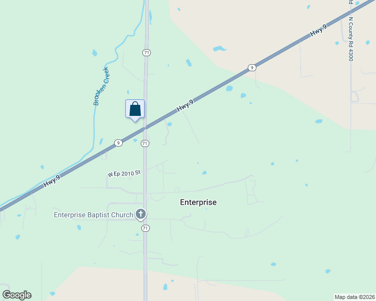 map of restaurants, bars, coffee shops, grocery stores, and more near 11586 Oklahoma 9 in Stigler