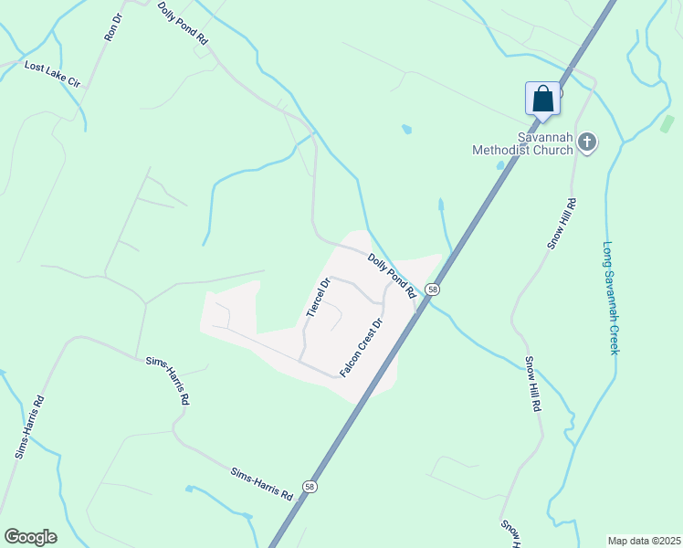 map of restaurants, bars, coffee shops, grocery stores, and more near 7444 Tiercel Drive in Ooltewah