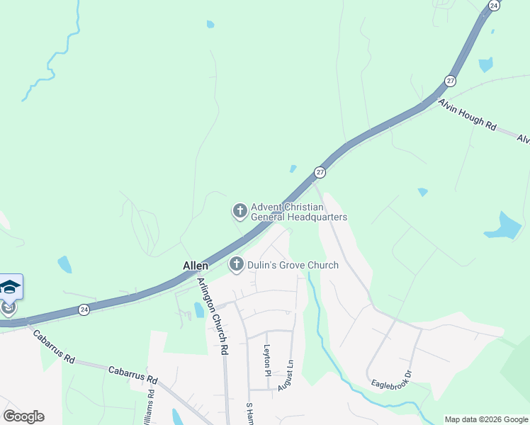 map of restaurants, bars, coffee shops, grocery stores, and more near 14617 North Carolina 27 in Charlotte