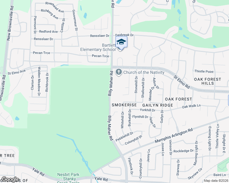 map of restaurants, bars, coffee shops, grocery stores, and more near 3713 Westridge Cove in Memphis
